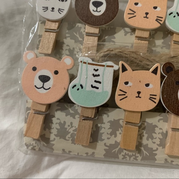 Animal Themed Wooden Clips set of 10 - Picture 4 of 7